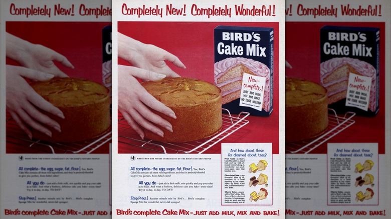 vintage Bird's cake mix ad