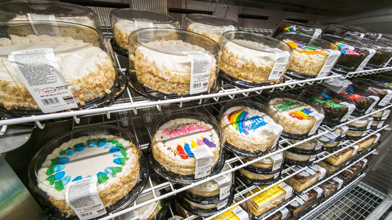 Assorted custom cakes with buttercream frosting at Costco