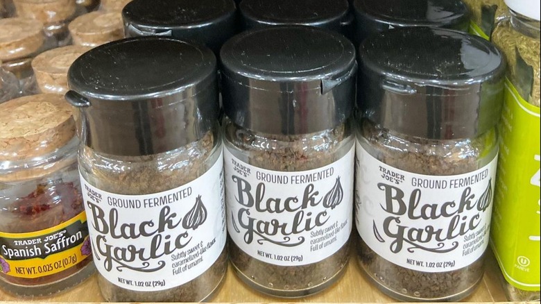 Trader Joe's Black Garlic seasoning on shelf 