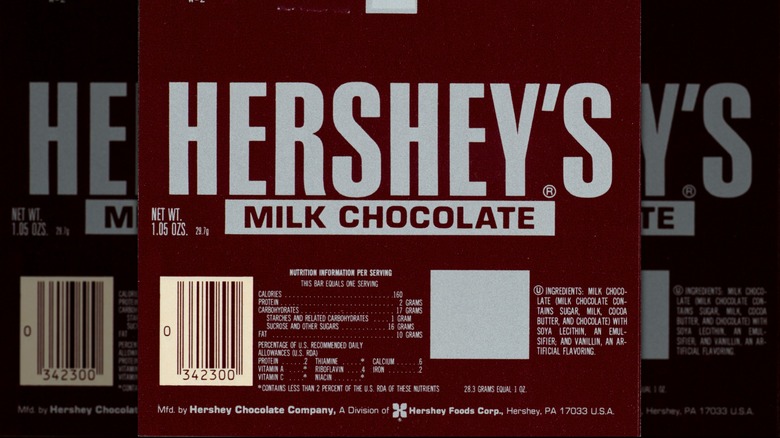 A 1978-1982 Hershey bar wrapper