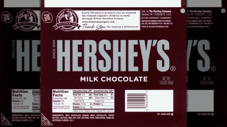 A 2010-2013 Hershey bar wrapper