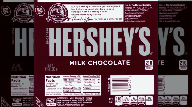 A 2014-2017 Hershey bar wrapper