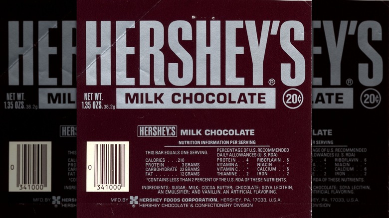 A 1976 Hershey bar wrapper