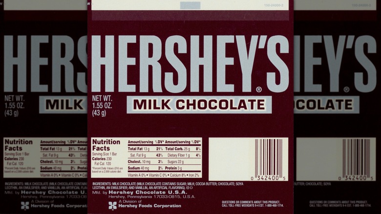 A 1985-1996 Hershey bar wrapper