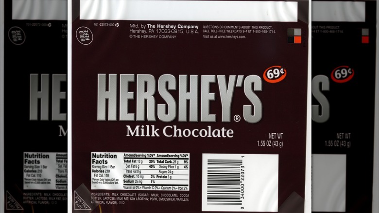 A 2010 Hershey bar wrapper