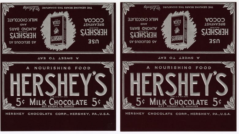 1932 and 1936 Hershey bar wrappers