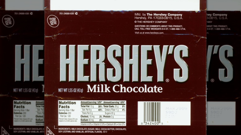 A 2003-2010 Hershey bar wrapper
