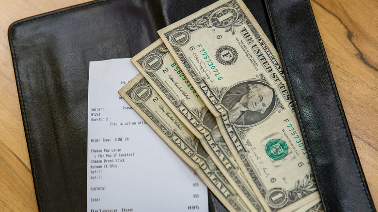 tip inside of check book