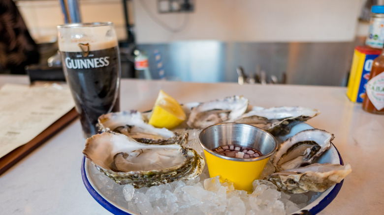 pint of guinness and oysters 