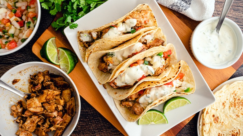 tacos with sour cream