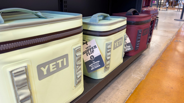 Yeti Hopper coolers on shelf