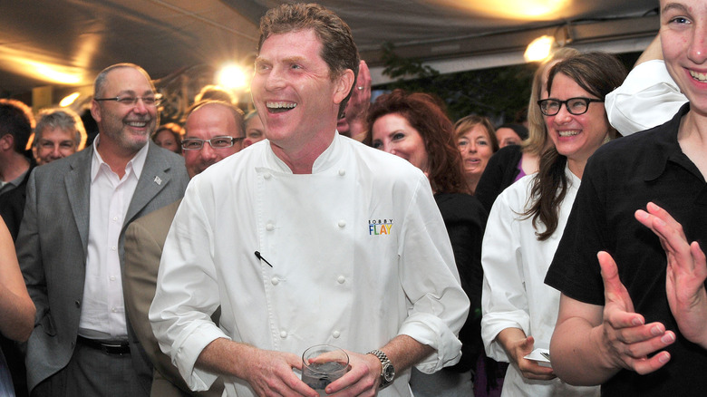 bobby flay wearing a chef coat