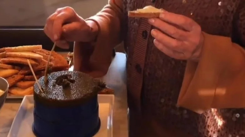 Martha Stewart with caviar