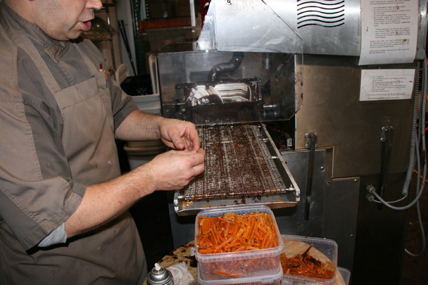Coating Candied Orange Peels