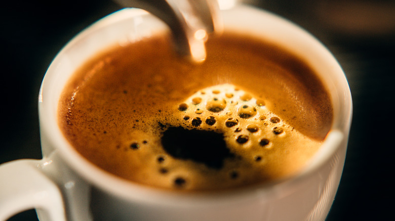 Close up of espresso shot