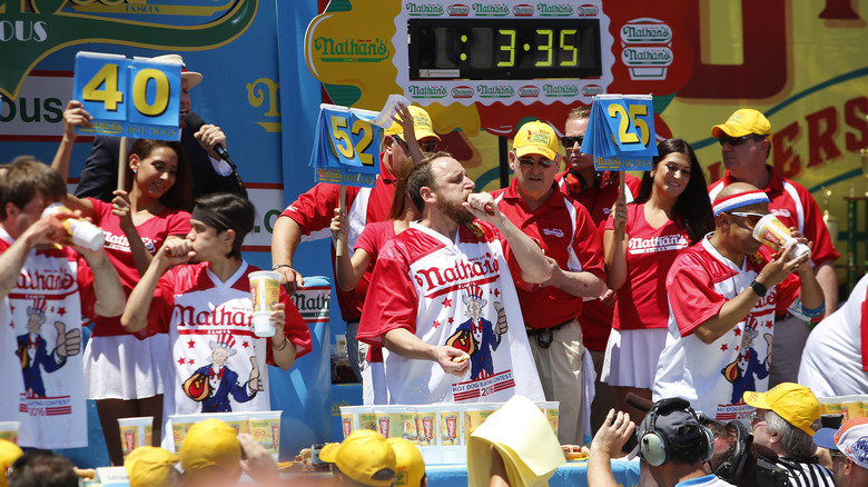 Hot Dog eating contest participants