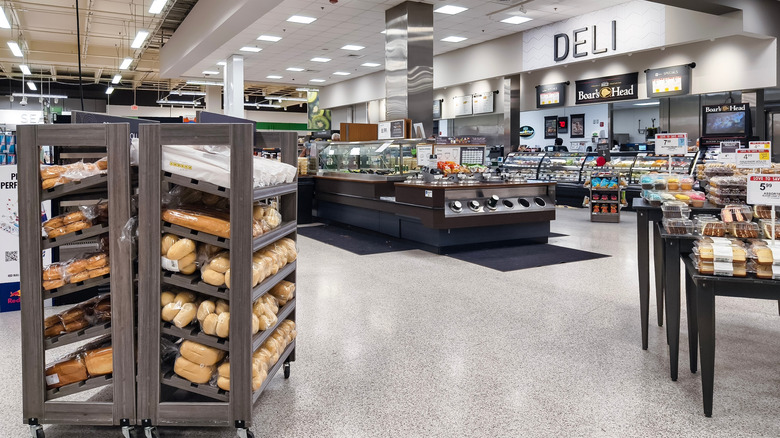 Wide view of Publix supermarket showcasing the deli and bakery sections