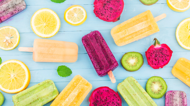 Assorted fruit popsicles