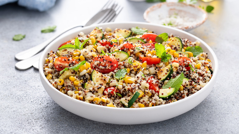Zucchini salad in a bowl
