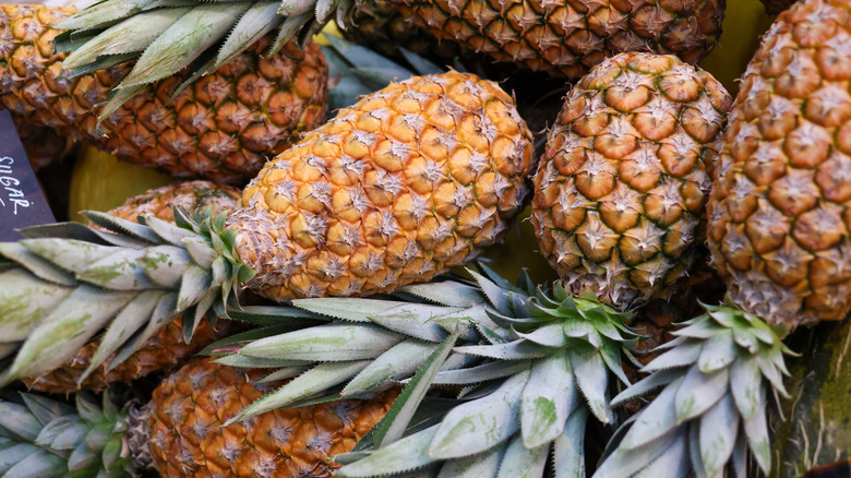pile of pineapples for sale