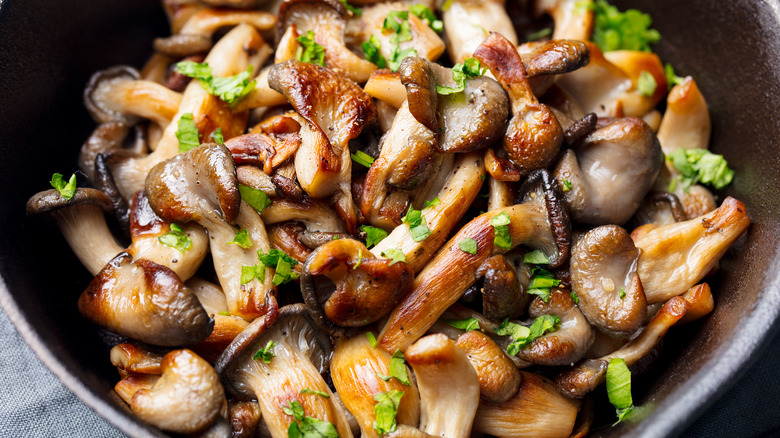 caramelized mushrooms with herbs