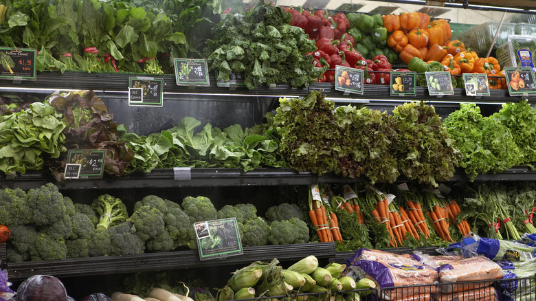 produce aisle at grocery store