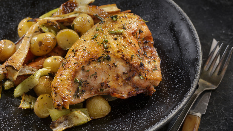 Chicken with potatoes and root vegetables