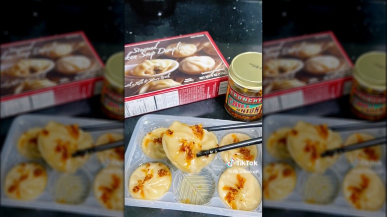Trader Joe's Steamed Soup Dumplings and Crunchy Chili Onion