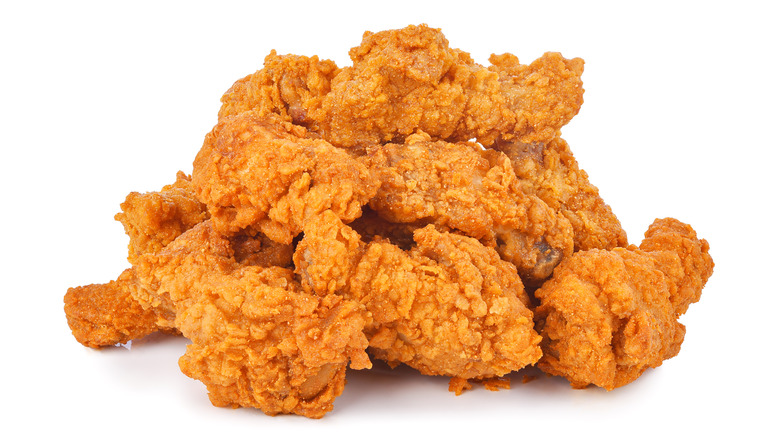 An epic mountain of fried chicken