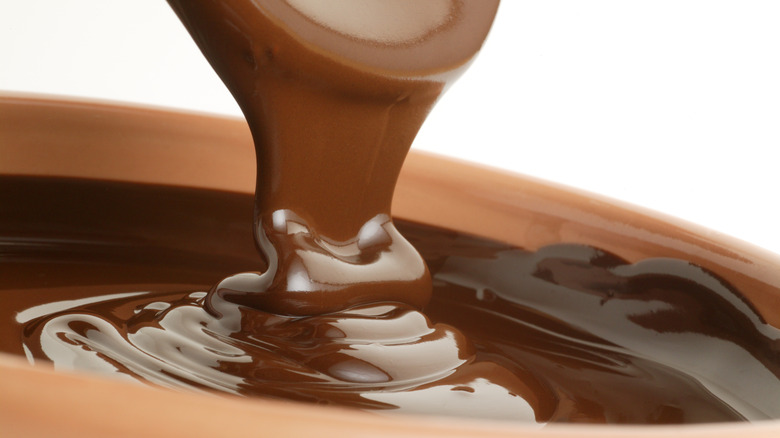 Melted chocolate drizzle