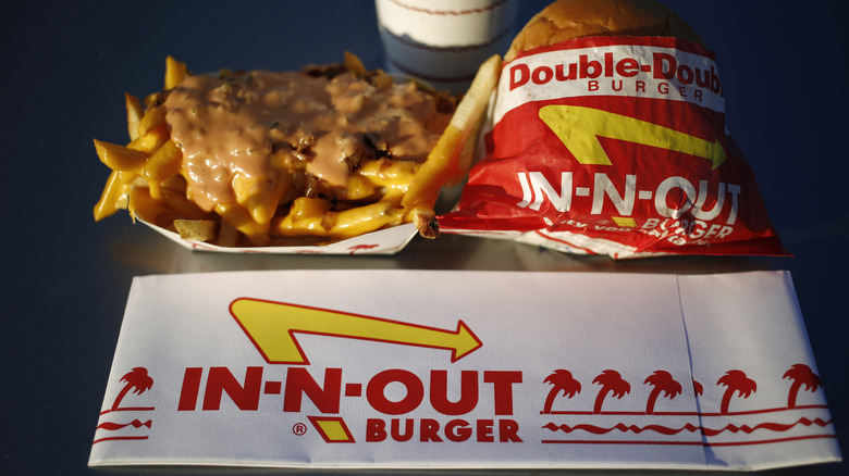 In-N-Out animal style fries and burger