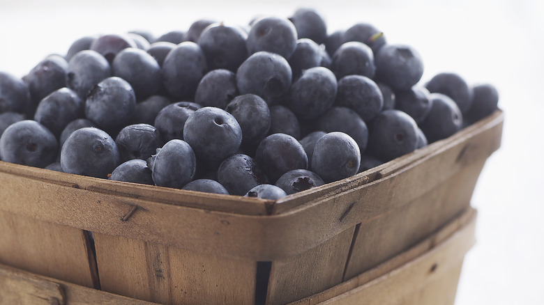 A carton of blueberries