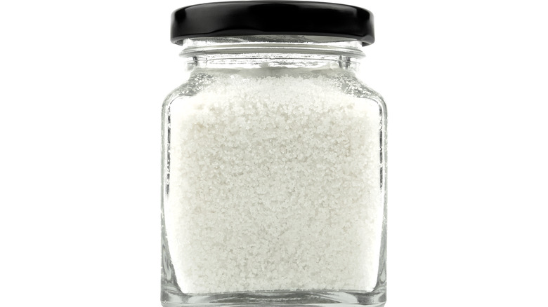 Glass container of salt 