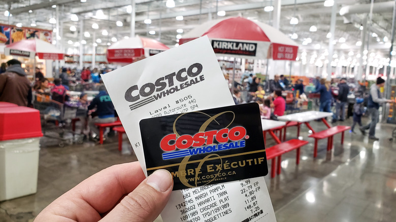 Costco membership card with receipt