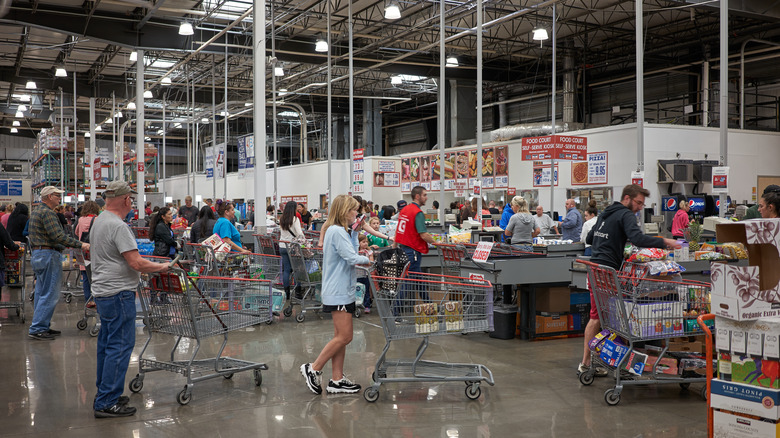 Costco members in line