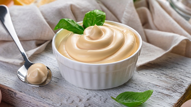 homemade mayo in bowl