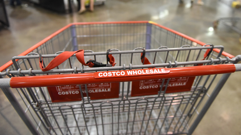 Closeup of a Costco shopping cart