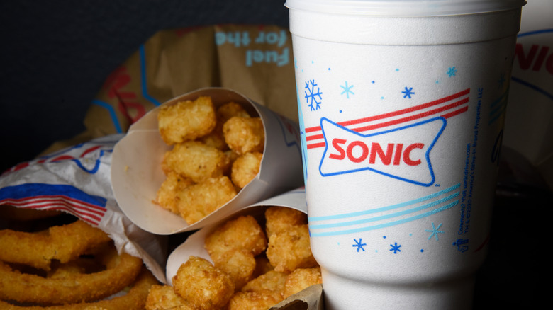Sonic cup and tater tots