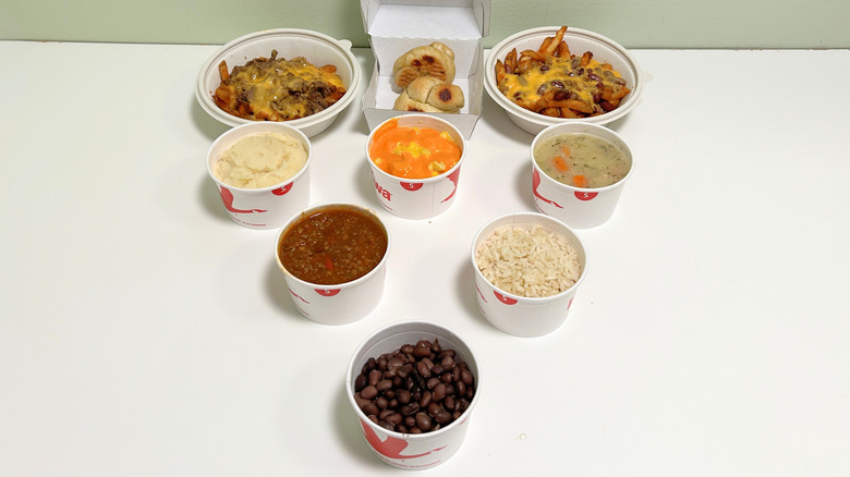 Several Wawa sides lined up together in a triangular pattern