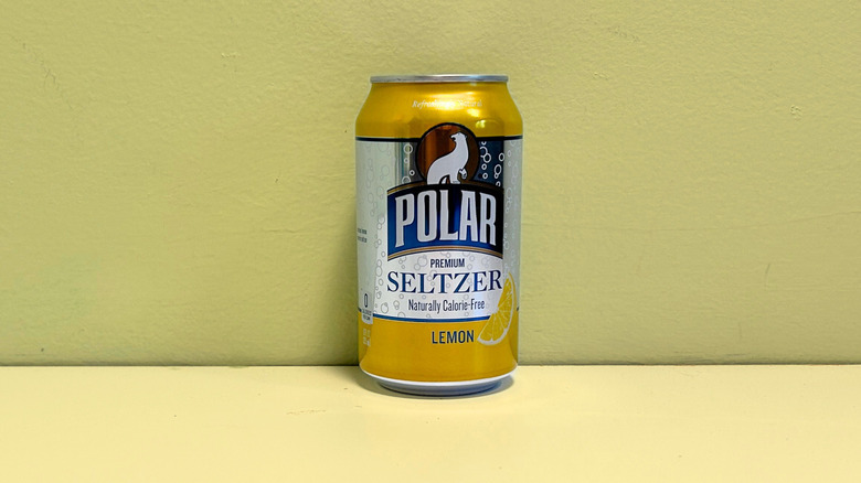 A can of Polar Premium Lemon Seltzer