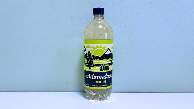 A bottle of Adirondack Lemon Lime Sparkling Seltzer Water