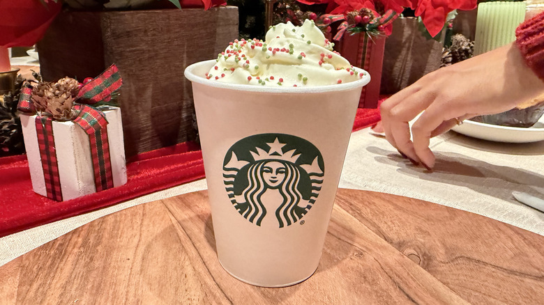 A Starbucks Frozen Peppermint Hot Chocolate