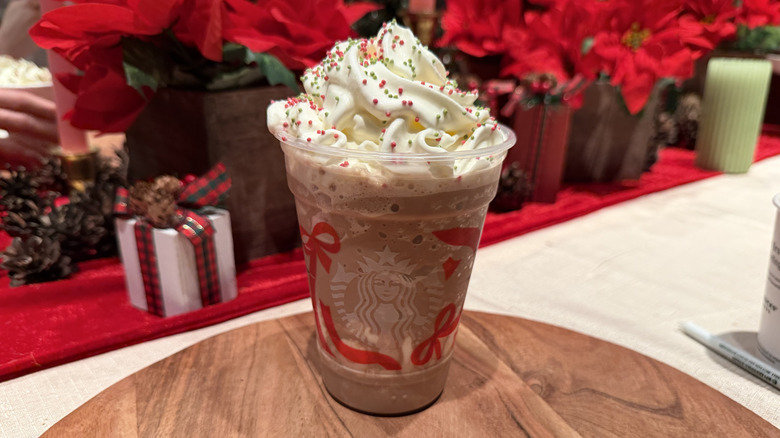 A Starbucks Frozen Peppermint Hot Chocolate