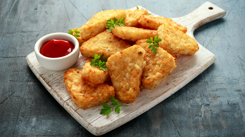 hash browns on a board