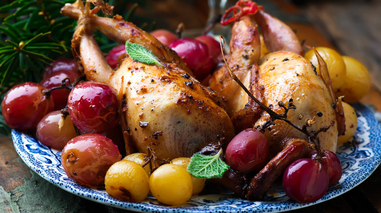 baked chicken with roasted grapes