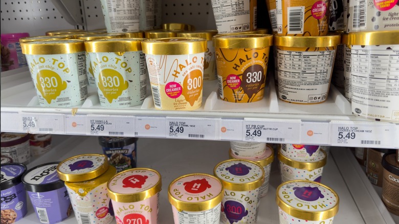 Halo ice creams on shelf