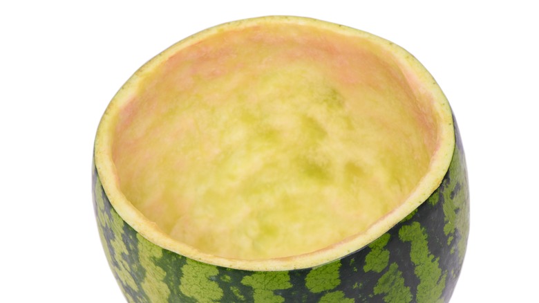 Hollowed out watermelon