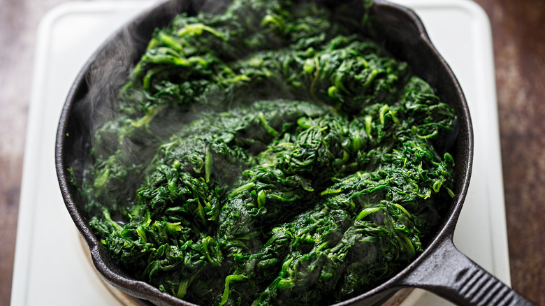 cooking spinach
