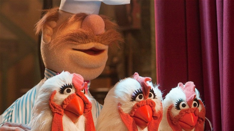 The Muppets' Swedish Chef with chickens