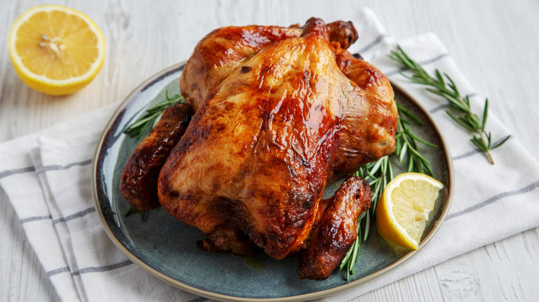 Roast chicken with lemon and herbs